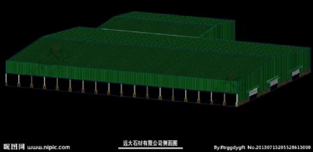 石材公司钢构厂房侧立图片