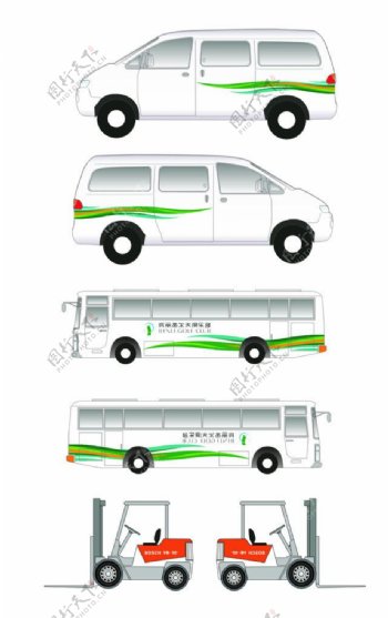 公交车汽车矢量图片