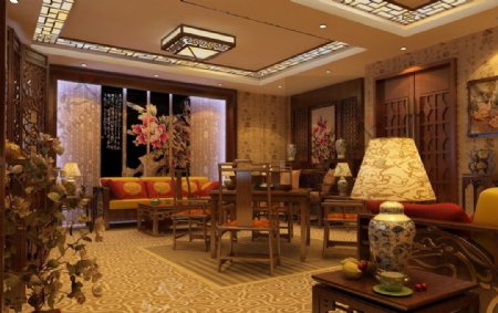 中式茶室效果图片