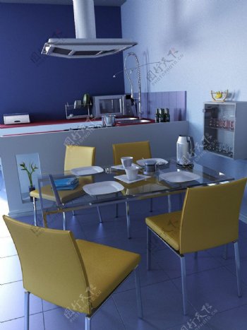 餐厅效果图3D模型图片