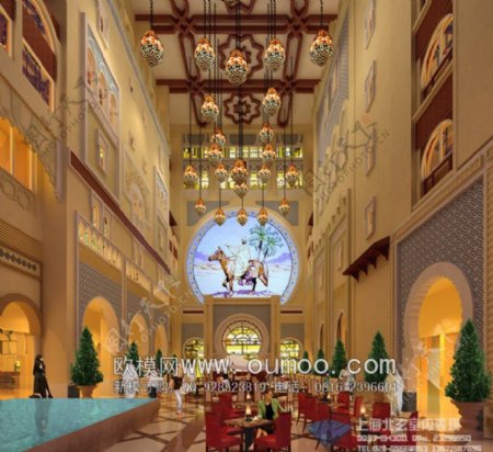 超大豪华中庭休闲方案23dsmax室内模型vray带全部贴图图片
