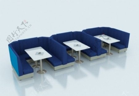 餐厅沙发组合模型图片