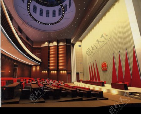 宁夏回族自治区人大常委会议事厅议事厅角度二图片