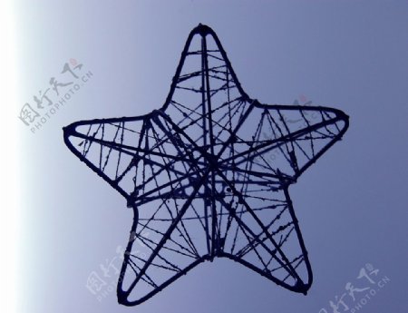 星星钢结构雕塑摄影图片