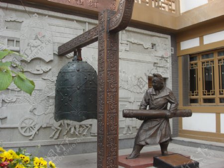 西安大唐西市的铜塑像图片