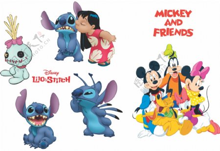 Disney米老鼠米妮史迪仔stitch部分位图组成图片