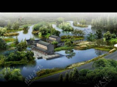 中国传统园林景观设计PSD素材图片
