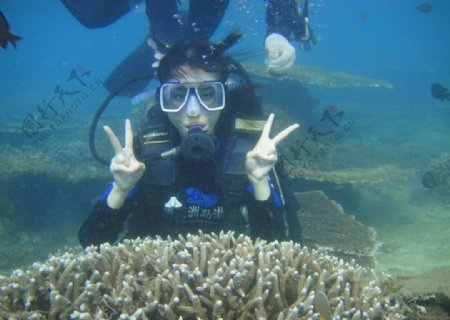 海南三亚蜈支洲岛潜水图片