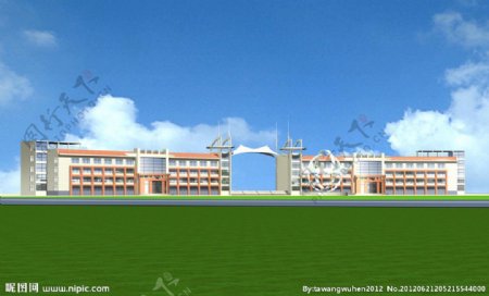学校办公楼模型图片