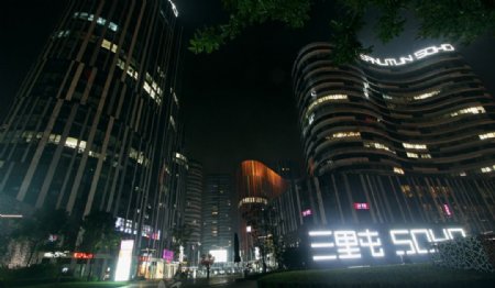 北京三里屯SOHO夜景图片