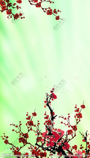 红梅背景图片