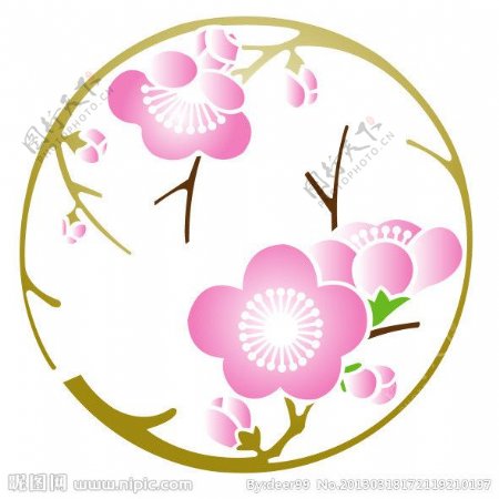 日式傳統櫻花藝術圖騰图片