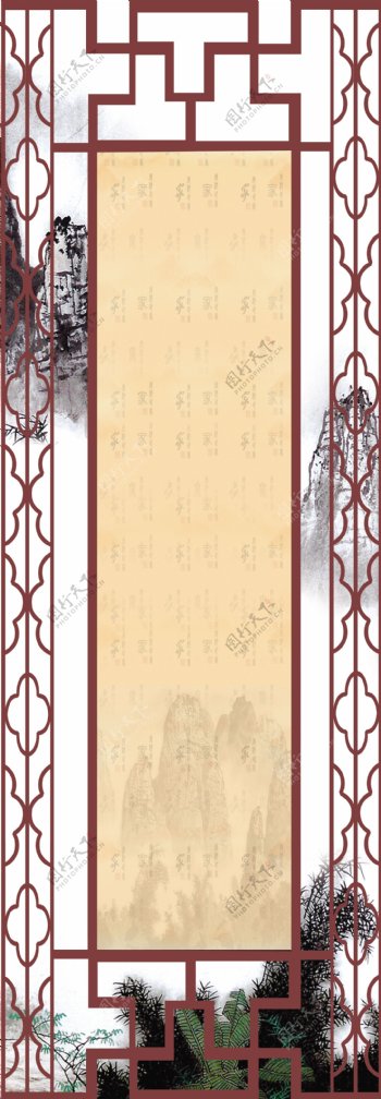 背景墙设计素材古典中国风画框图片