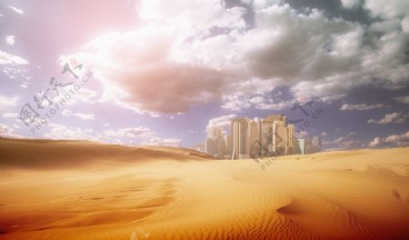 沙漠海市蜃楼图片