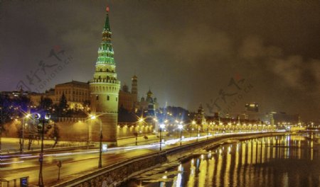 莫斯科夜晚图片
