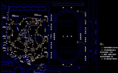 公园景观郑飞公园施工总平面图图片