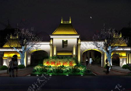 玫瑰园夜景效果图图片