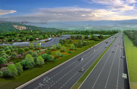 高速公路环境效果图设计图片