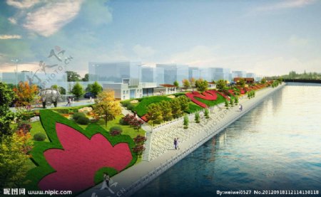 马莲河东滨河路景观工程效果图图片