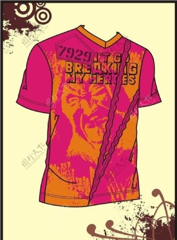 男装Tshirt印花设计摇滚狂人图片