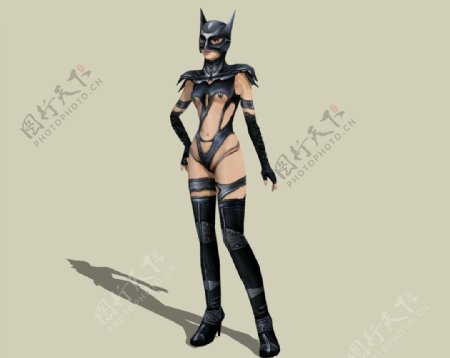 美女蝙蝠侠3d模型图片