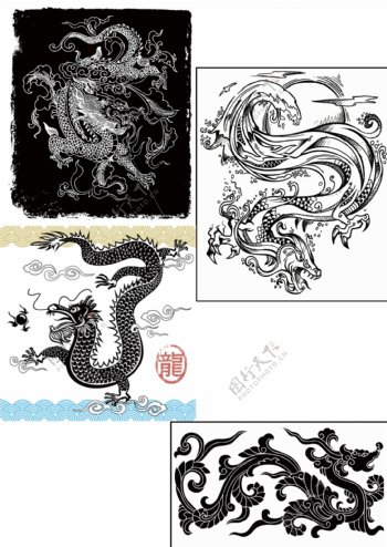 传统龙纹集锦图片