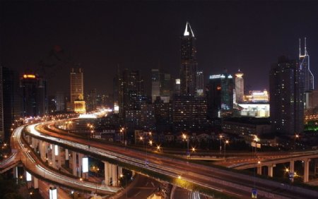 上海成都路内环高架夜景图片