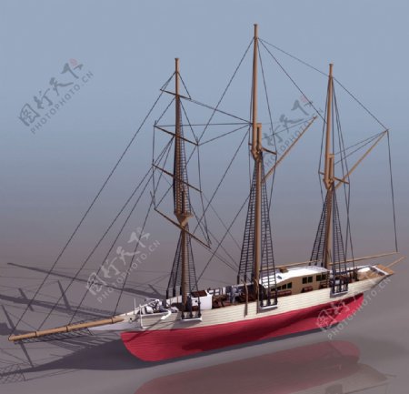 3D帆船模型素材图片