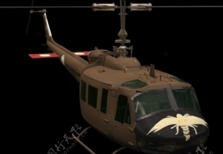 UH1H直升机三维模型图片