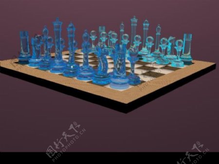 3D水晶国际象棋棋盘图片