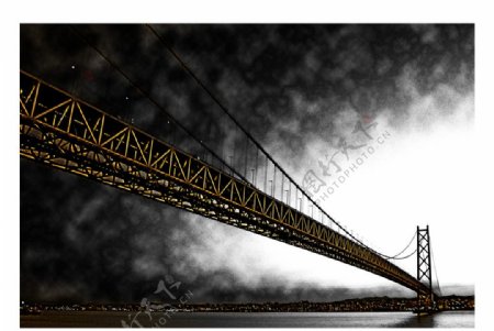 跨江拉索桥大桥图片