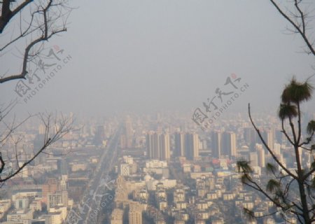 大蜀山顶看合肥图片