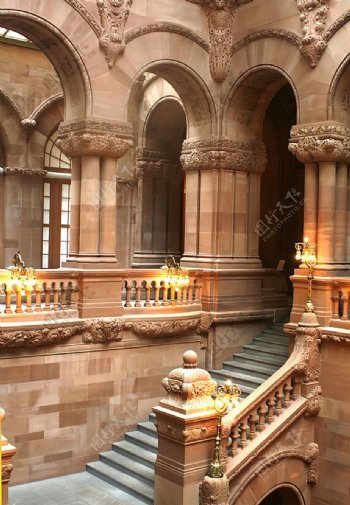 楼梯暖调楼梯平台古典欧式欧洲室内图片