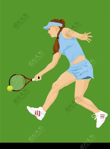 正在打网球的女性图片