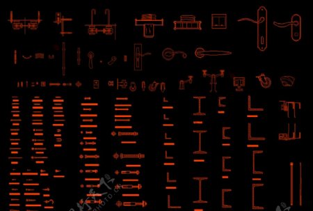 CAD五金构件模块图片