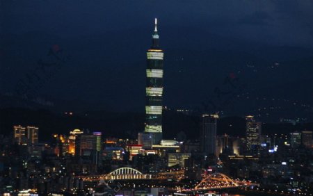 绝美台湾碧山岩看台北101大楼夜景图片