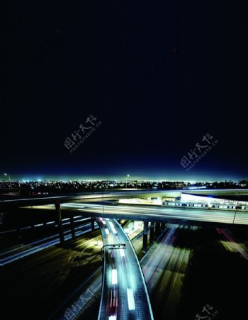 城市立交桥夜景图片