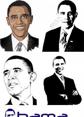 奥巴马矢量肖像图合集图片