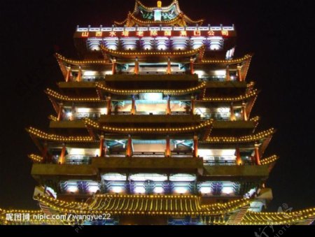 山西水塔寺夜景之一图片