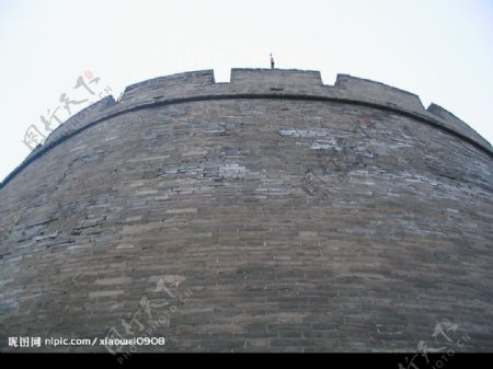 西安城墙一角图片