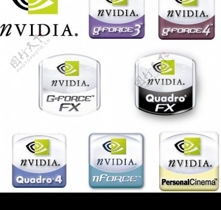 NVIDIA英伟达GeForce显卡系列LOGO矢量标志图片