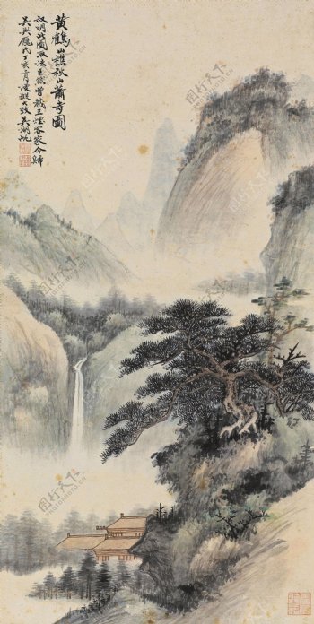 黄鹤山樵秋山萧寺图图片