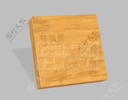 普洱茶雕刻礼盒分层平面图图片