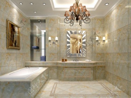 瓷砖浴室效果图图片