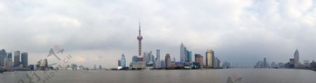 上海黄浦江两岸宽幅风图片