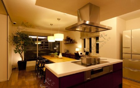 现代厨房样板设计摄影照片图片