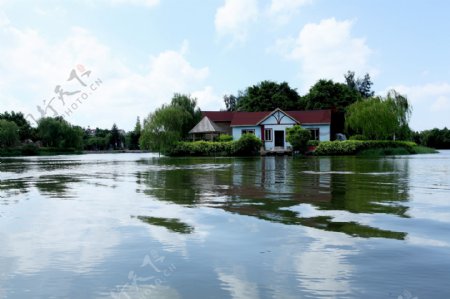 湖中别墅图片