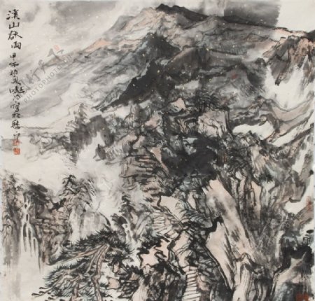 中国画山水画作品图片