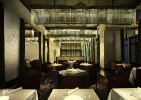 优雅豪华西式酒店餐厅设计装修图片
