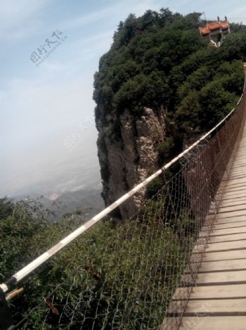 山西五老峰吊桥图片